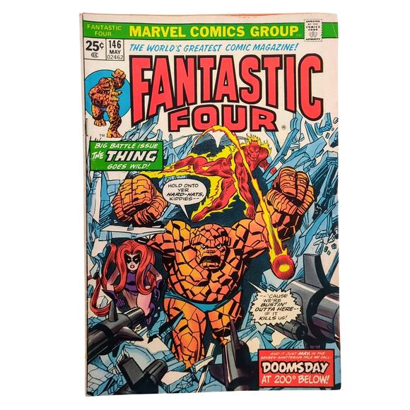 Fantastic Four 146 1974 Thing Cover Series A Marvel Value Stamp 91 Hela VG/FN - Picture 1 of 5